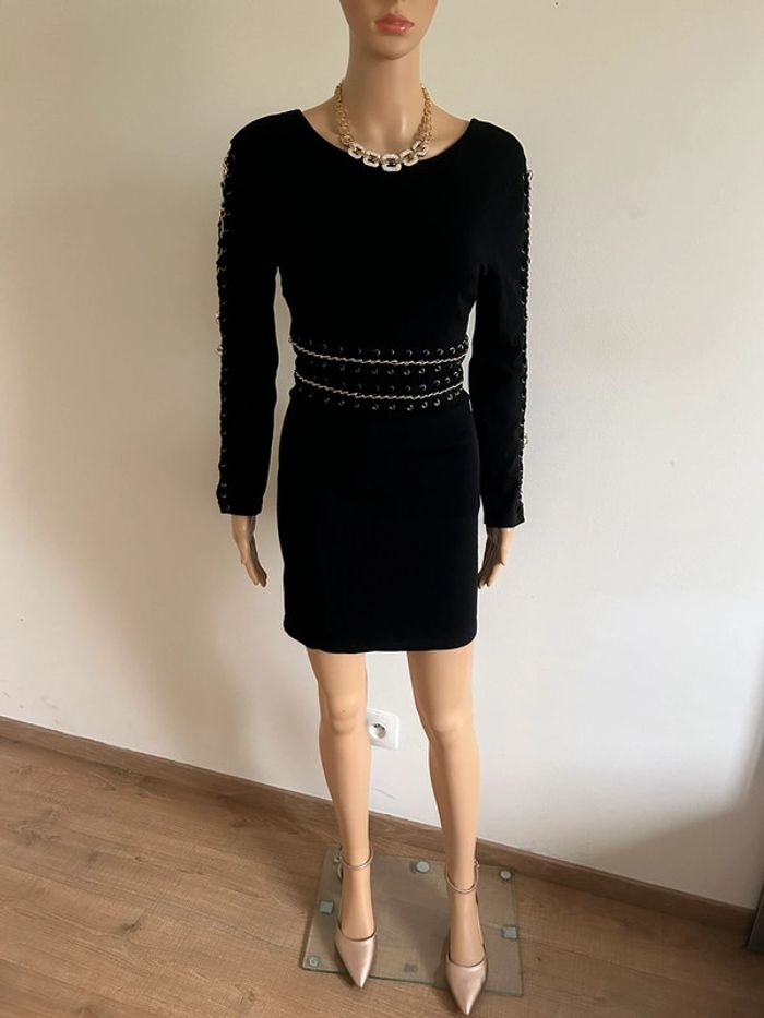 Robe noire et dorée NaaNaa taille US 10 jamais portée - photo numéro 3