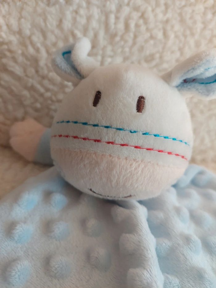 Interbaby - doudou plat carré bleu ane ou cheval - photo numéro 3