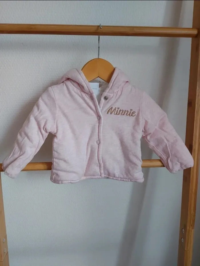 🏷 Manteau minnie chaud rose pâle neuf 0/1mois - photo numéro 2