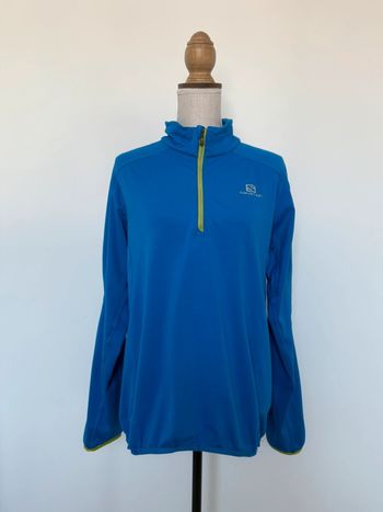 T-shirt polaire haut pull sport technique running salomon manches L sweat vest veste jacket m’en man