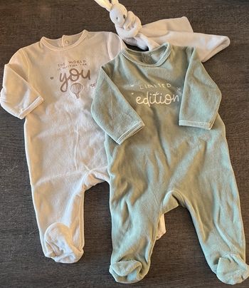 Lot de 2 pyjamas dors bien Kiabi 3 mois