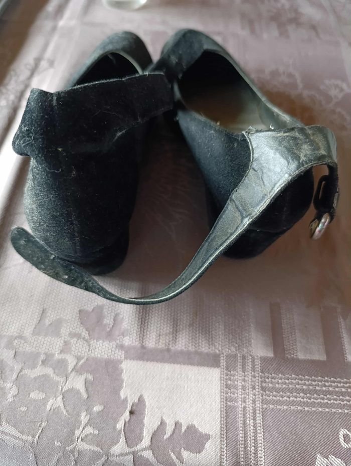 Chaussures compensées, noires, à lanières, taille 36 - photo numéro 5