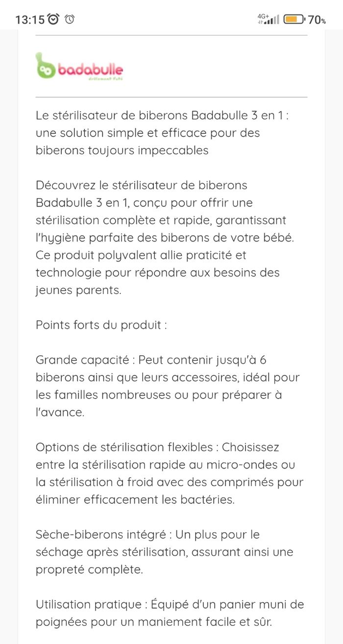 Stérilisateur biberons 3 en 1 Badabulle - photo numéro 5