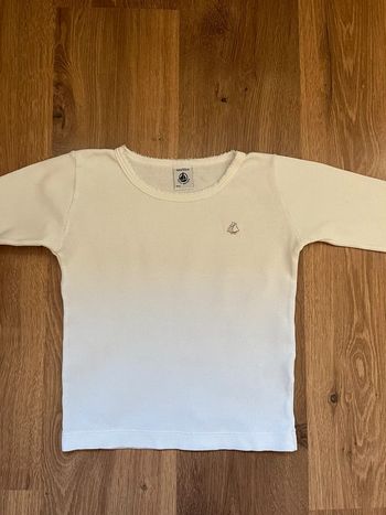 Tee shirt blanc tricot de peau manches longues Petit Bateau