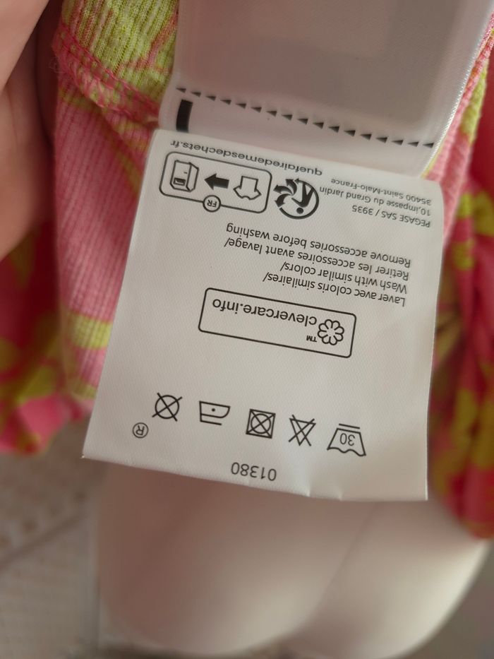 💕Jolie blouse rose poudré aux motifs floraux jaune acidulé avec collier femme TXl / 42 mosquitos 💕 - photo numéro 10