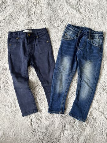 Lot de 2 pantalons bleu Zara/H&M taille 18/24 mois 92 cm très bon état