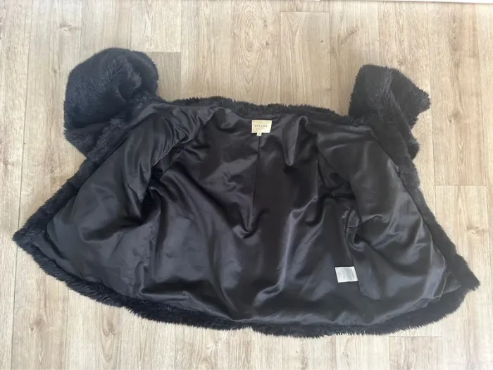 Sezane veste, manteau, fausse fourrure noire,Lilo femme, taille 40 - photo numéro 11