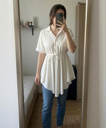 Tunique écru ceinturée Made In Italy