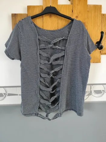 T shirt dos nue marin
