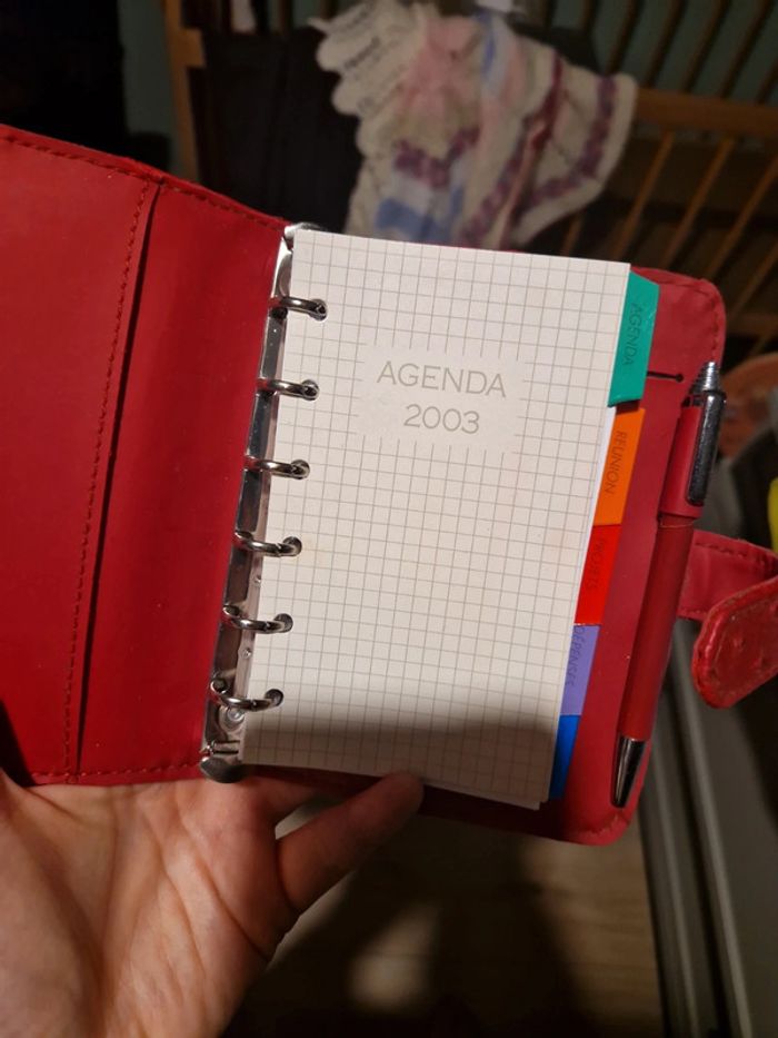 Agenda vintage en simili cuir rouge 2003 - photo numéro 3