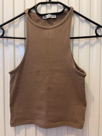 Débardeur court beige