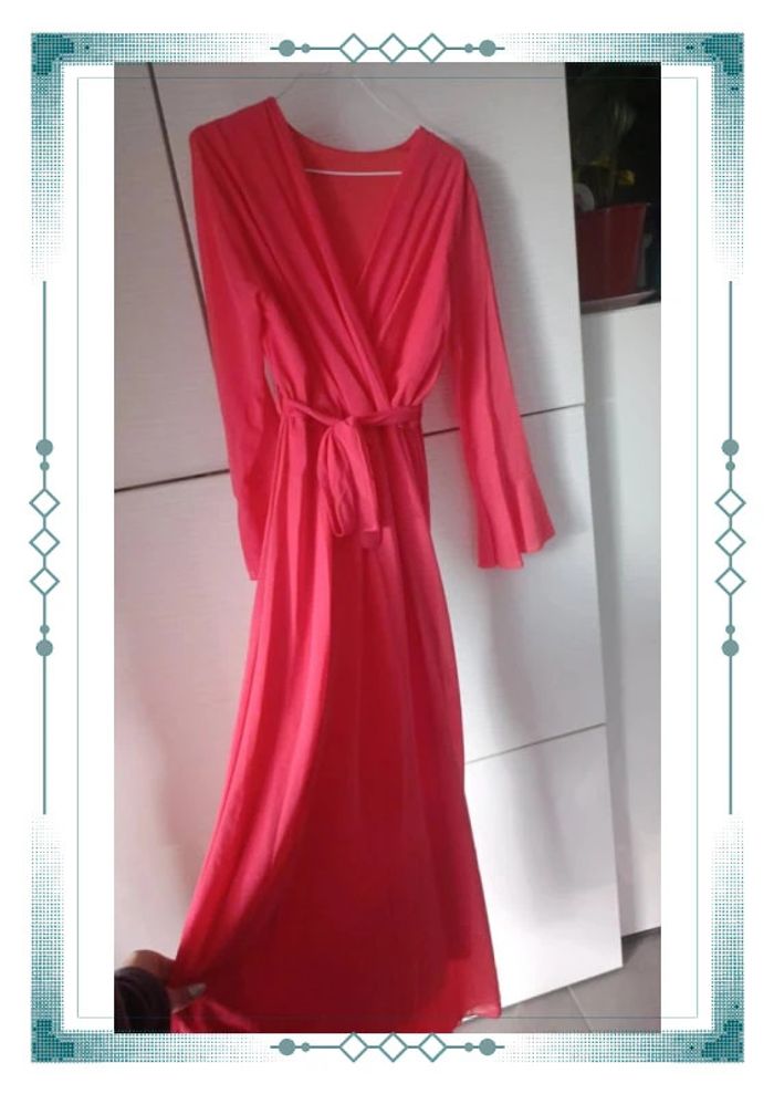 💥 NEUF robe longue corail en voilage - photo numéro 3