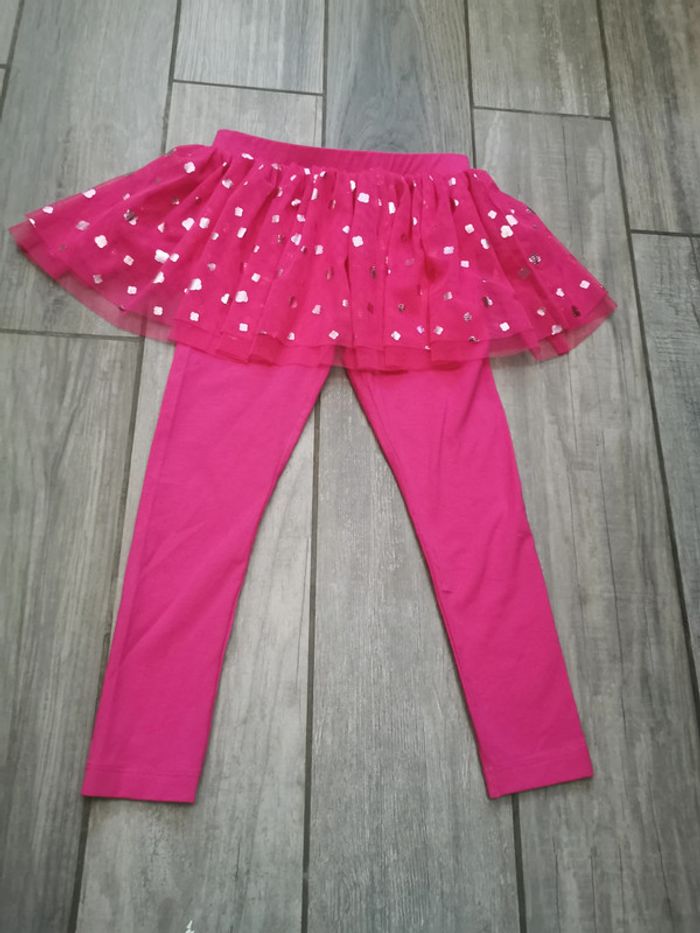 Legging Lupilu avec tutu à cœurs rose fushia