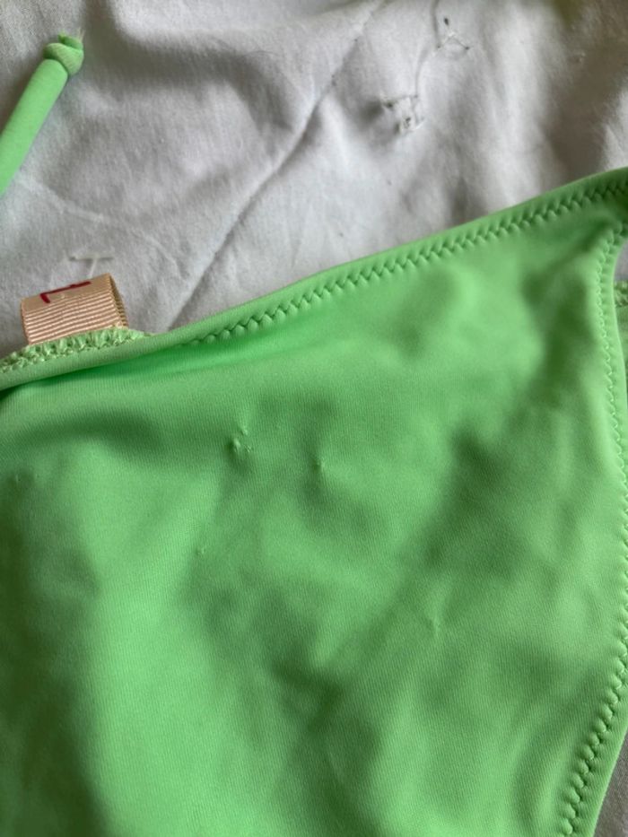 Ensemble set 2 maillots de bain bikini jaune fluo croisé vert taille XS/34 neuf - photo numéro 8