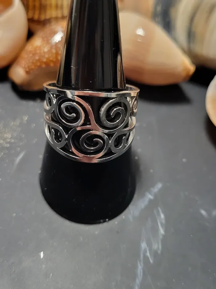 Bague ajustable bretonne Volute argenté - photo numéro 4