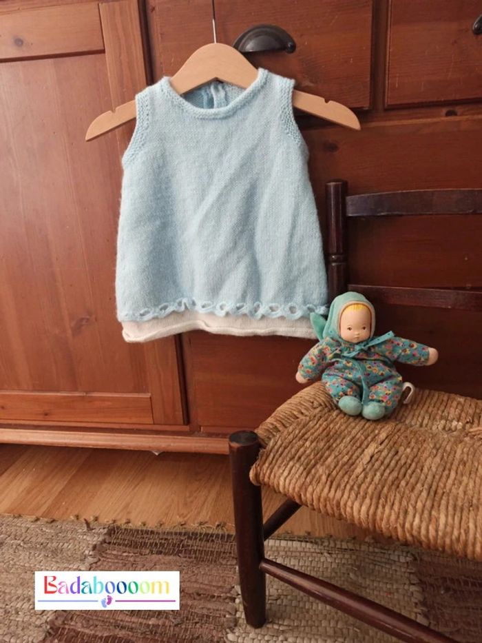 Robe en laine bébé 1/3 mois tbe vintage