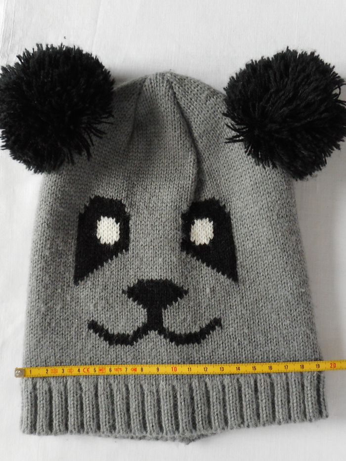 Bonnet Panda gris et noir - Enfant - photo numéro 7