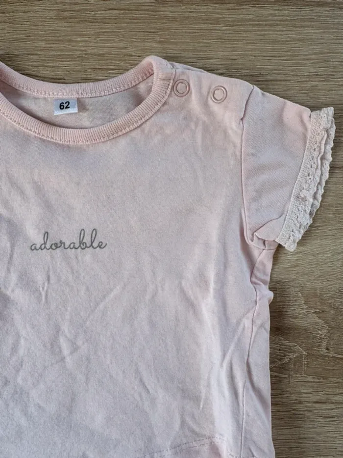T-shirt rose Adorable 6 mois Zeeman TBE - photo numéro 4