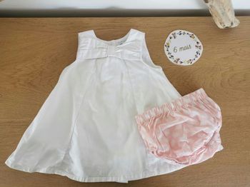 Ensemble bébé 6mois robe et culotte bloomer vertbaudet tbe