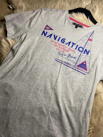 T-shirt gris "Navigation" Terre de Marins Taille S / 36