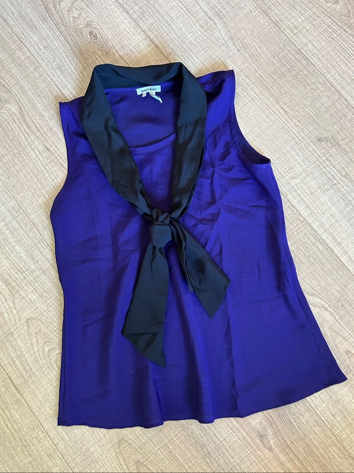 Blouse violette et noire sans manches Manoukian taille XS jamais portée - photo numéro 7