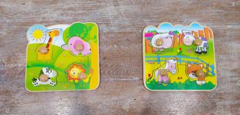 Lot de 4 Puzzles Tactile en Bois