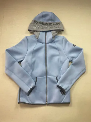 Gilet / Sweat à capuche Pikeur – Bleu clair et gris – Taille M