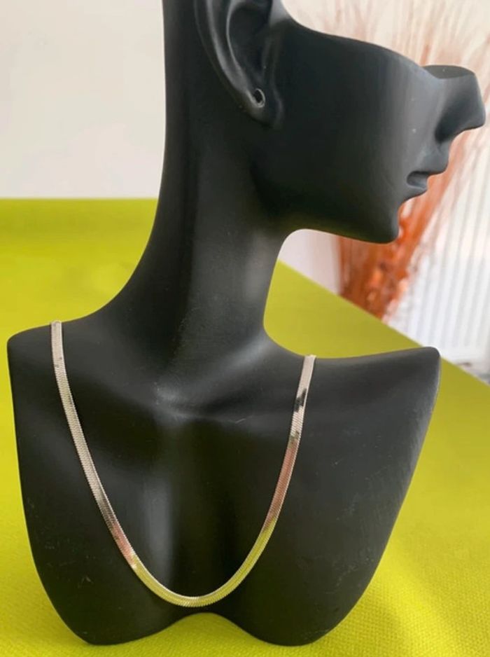 Collier serpent mixte en acier inoxydable argenté - photo numéro 3