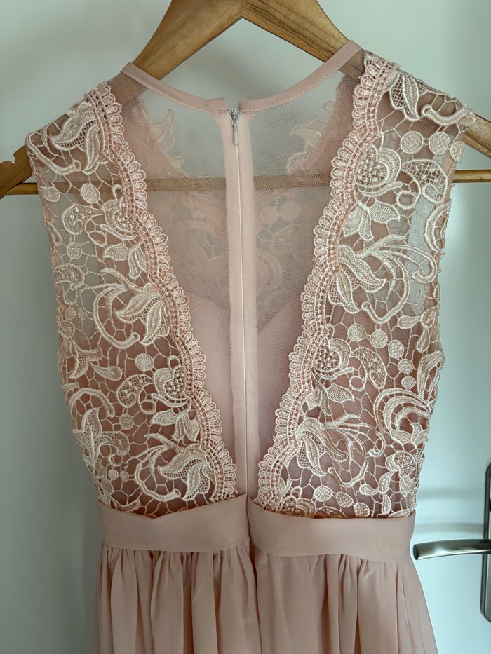 Robe longue dentelle Rose Poudré de Babaroni - photo numéro 3