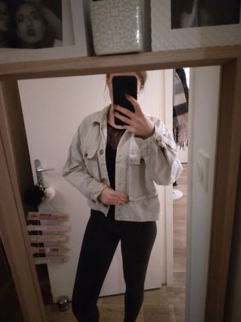 Veste en jean Zara vert d'eau