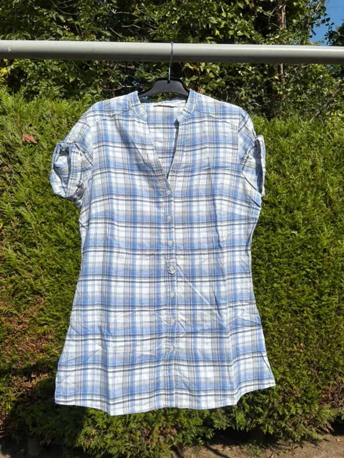 Chemise à carreaux bleus et blancs – Marque Gémo