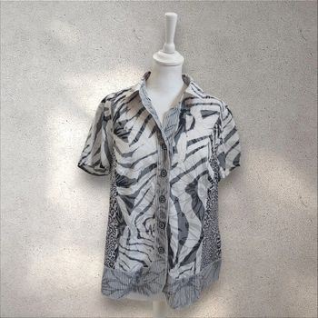 Chemise fluide imprimée manches courtes 46