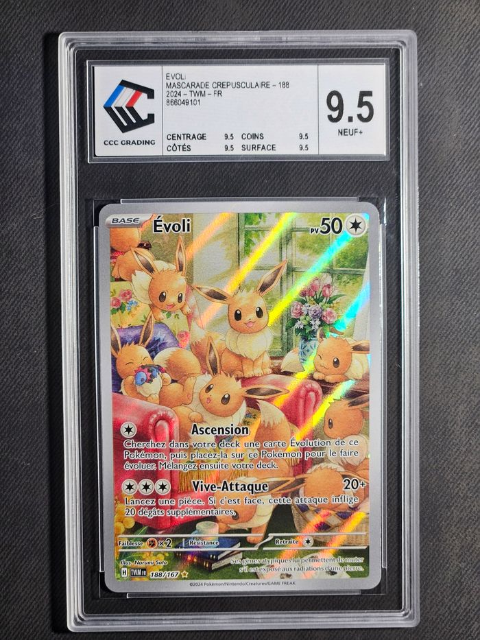 Carte Pokemon Evoli AR Mascarade Crépusculaire TWM 188/167 CCC9.5