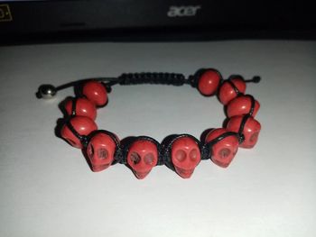 Bracelet tête de mort dia de los muertos macramé