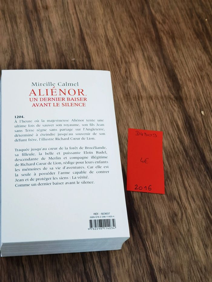 D4309 - livre "aliénor : un dernier baiser avant le silence" - photo numéro 2