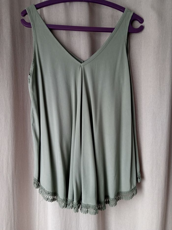 Débardeur vert taille unique
