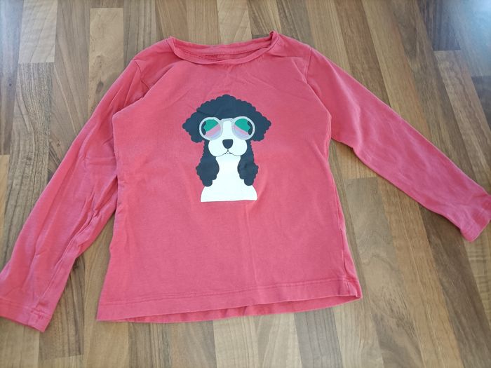 Tee-shirt manches longues rose chien 4 ans U Essentiel - photo numéro 1