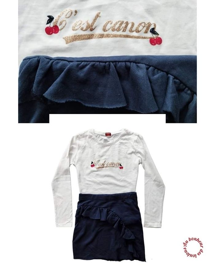 10 ans ensemble teeshirt et jupe a volant