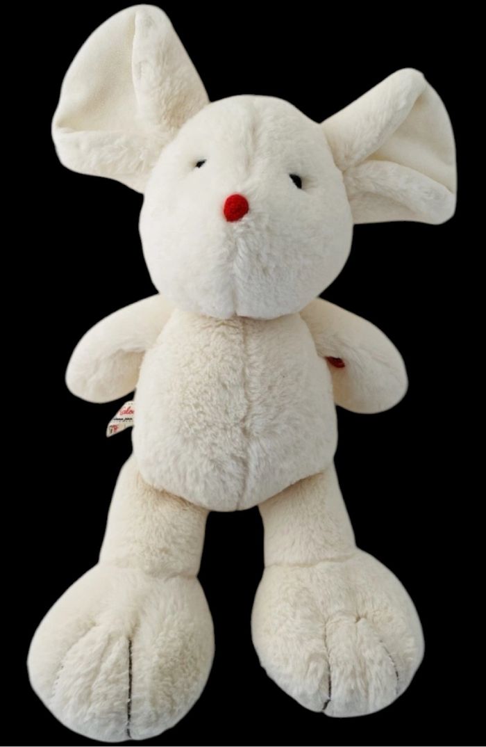 ❤️ 40cm Doudou Peluche Souris Blanc Crème Écru KALOO Je Suis Un Rouge