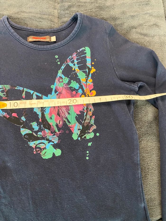 Tee shirt marine papillon catimini 8ans - photo numéro 6