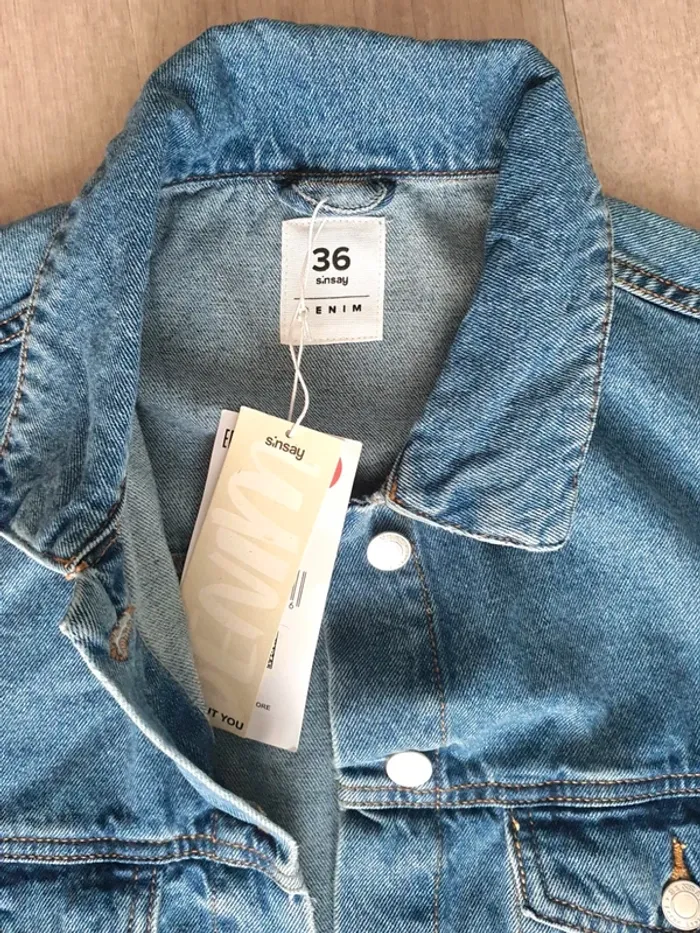 Veste en jean taille 36 coupe oversive - neuve - photo numéro 2
