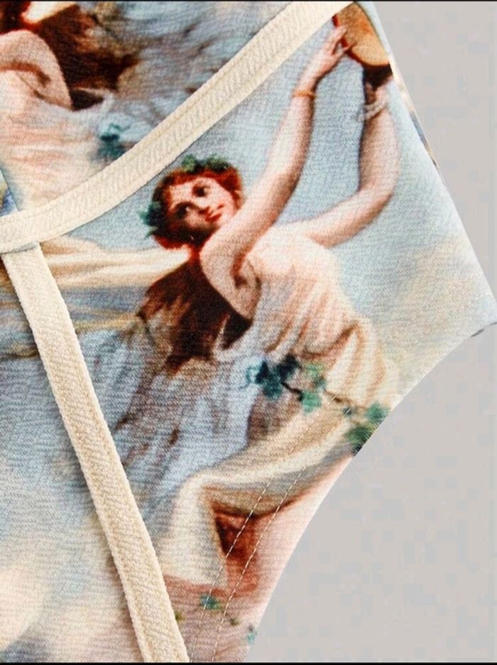 Débardeur/corset court oeuvre d'art/tableau - motif ange - photo numéro 2
