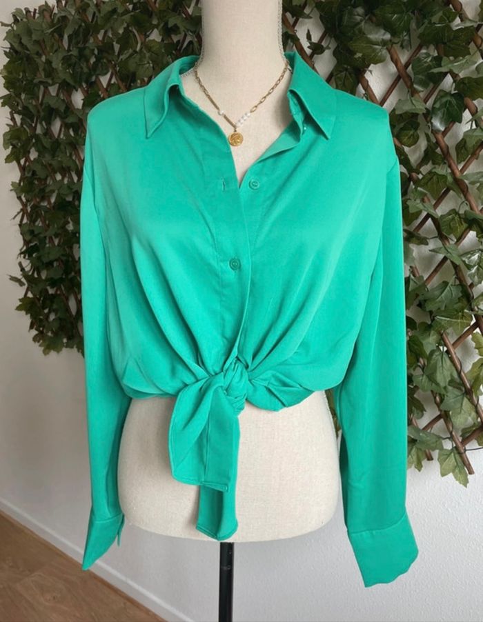 Chemise fluide vert menthe taille L - photo numéro 2