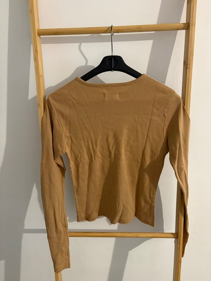 Top Manches Longues School Rag Camel/Ocre Côtelé Logo XX Taille 2 (S/M) - photo numéro 3