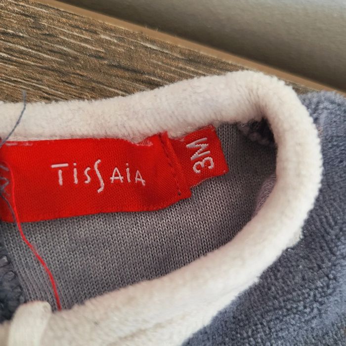 Tissaia- pyjama coton velours gris petits cygnes 3 mois - photo numéro 2