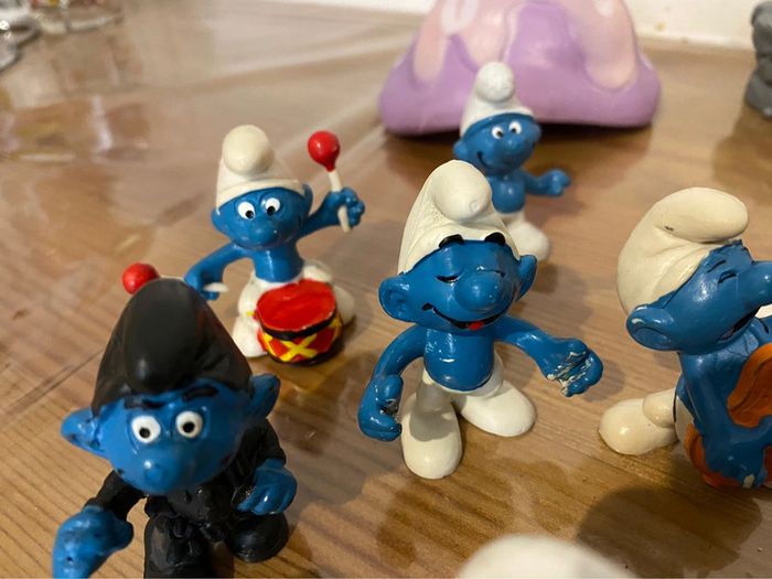 Lot de 23 schtroumpfs + escagot +accessoires toit maison et bas de puit peyo vintage 1971.. - photo numéro 19