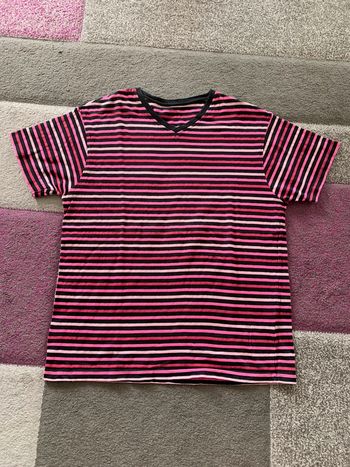 Tshirt rayé rose taille XL