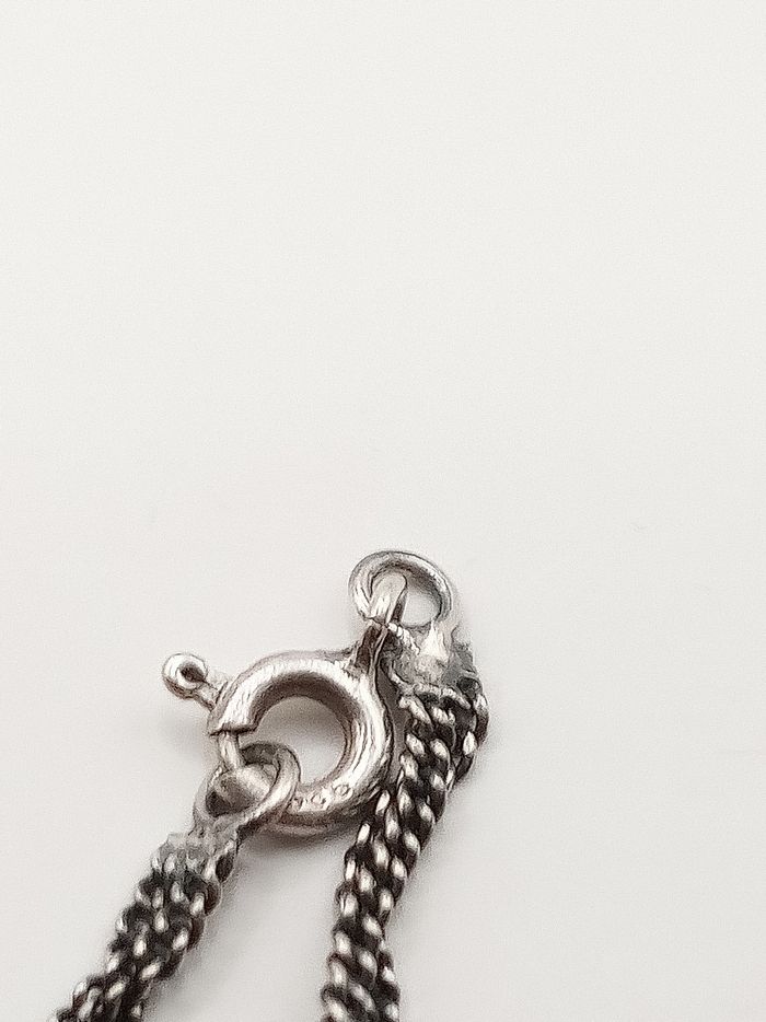 Collana argento 925 vintage antica stile art decò ciondolo onice e marcasiti - photo numéro 8