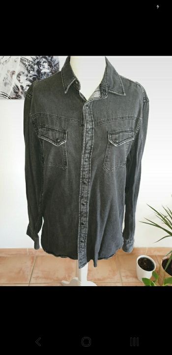 Chemise jean à boutons Mango homme