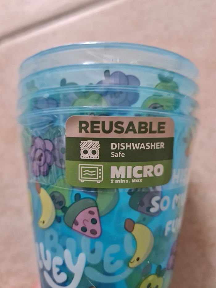 Verres plastiques bluey - photo numéro 3